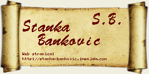 Stanka Banković vizit kartica